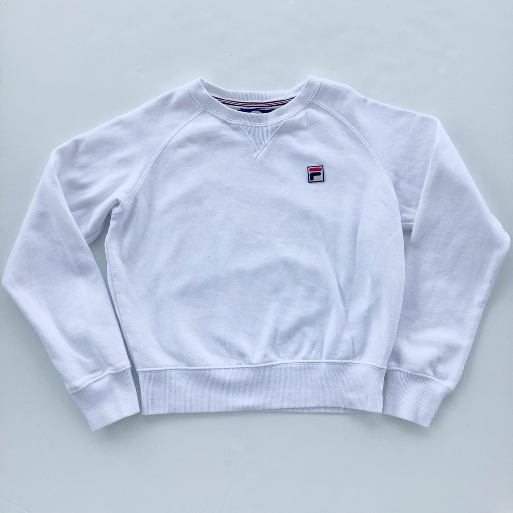 Fila White Cropped Sweatshirt